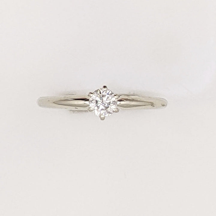 14K WHITE .23 CARAT TOTAL I1 H DIAMOND ROUND ESTATE SOLITAIRE RING 1.6 GRAMS