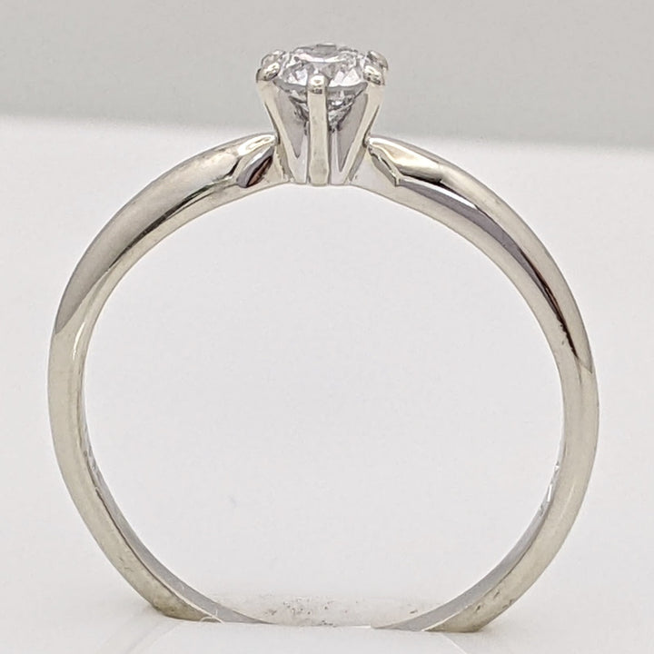 14K WHITE .23 CARAT TOTAL I1 H DIAMOND ROUND ESTATE SOLITAIRE RING 1.6 GRAMS