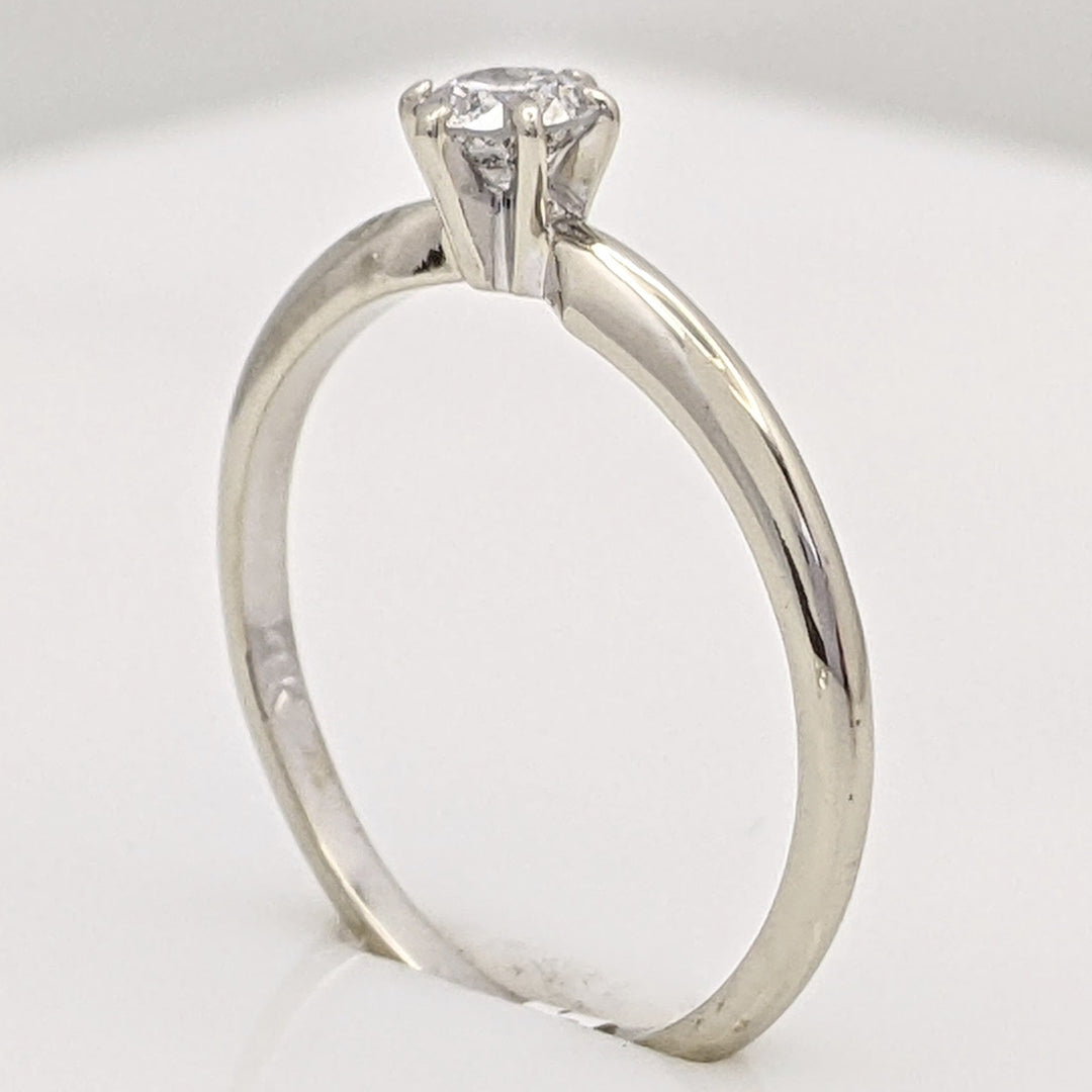 14K WHITE .23 CARAT TOTAL I1 H DIAMOND ROUND ESTATE SOLITAIRE RING 1.6 GRAMS