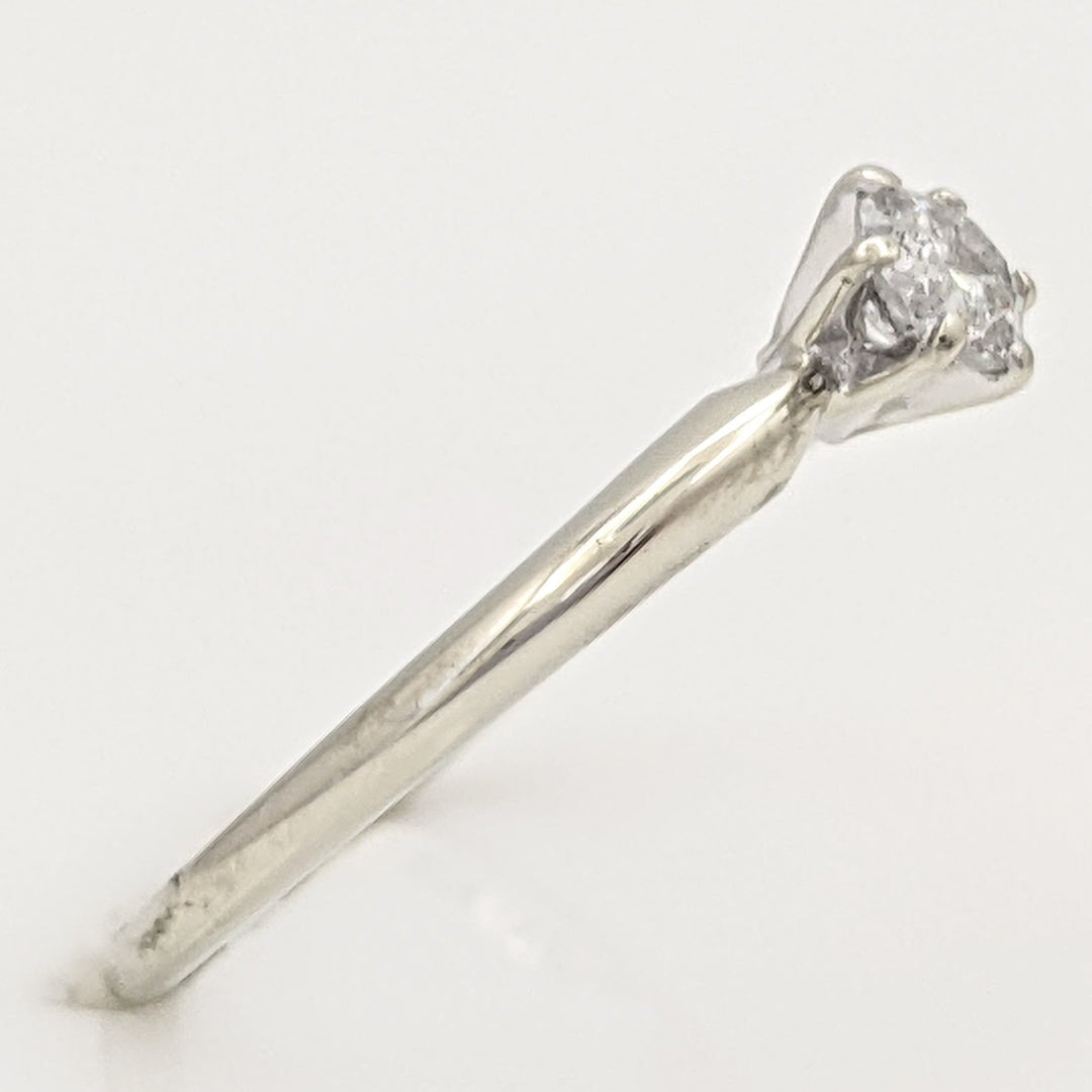 14K WHITE .23 CARAT TOTAL I1 H DIAMOND ROUND ESTATE SOLITAIRE RING 1.6 GRAMS