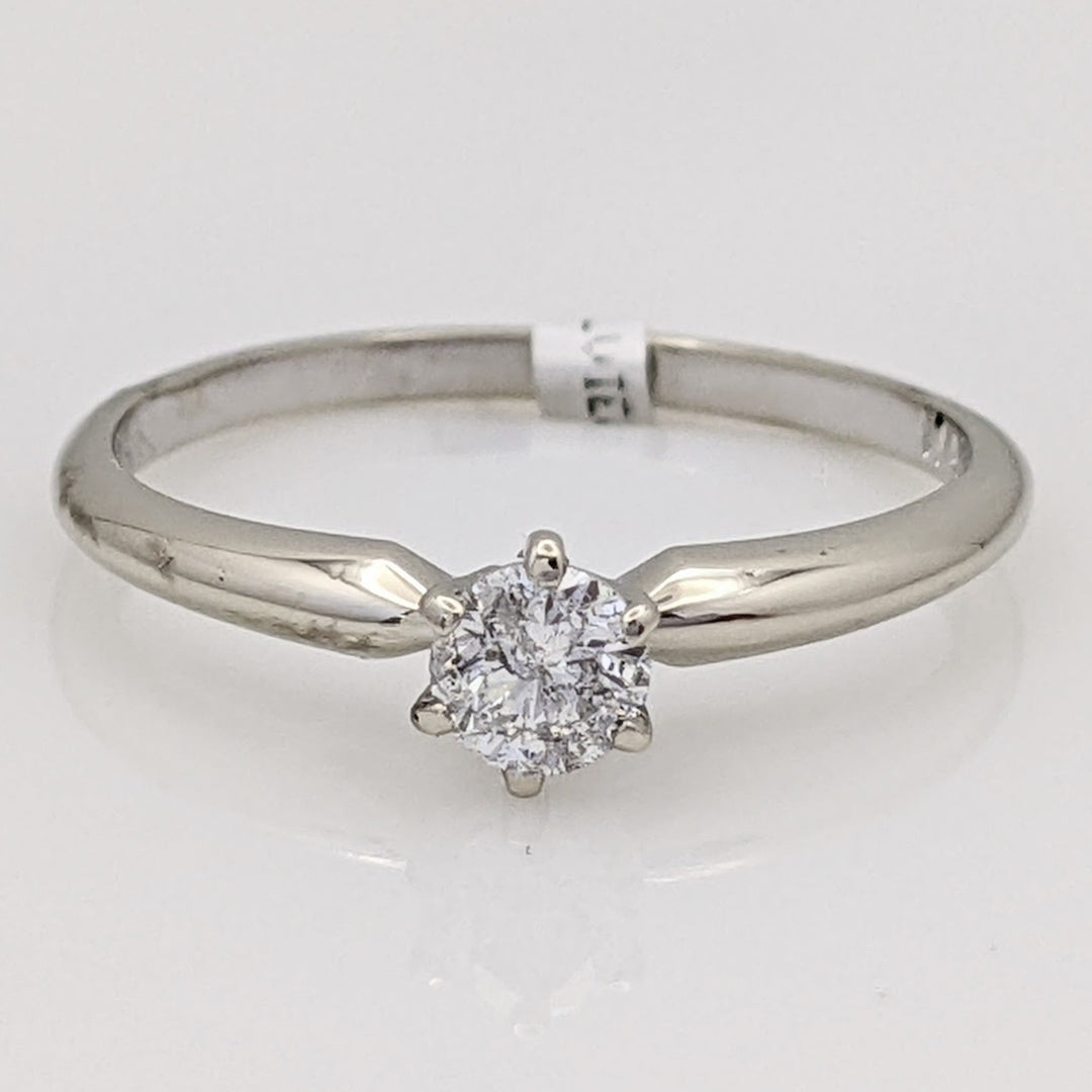 14K WHITE .23 CARAT TOTAL I1 H DIAMOND ROUND ESTATE SOLITAIRE RING 1.6 GRAMS