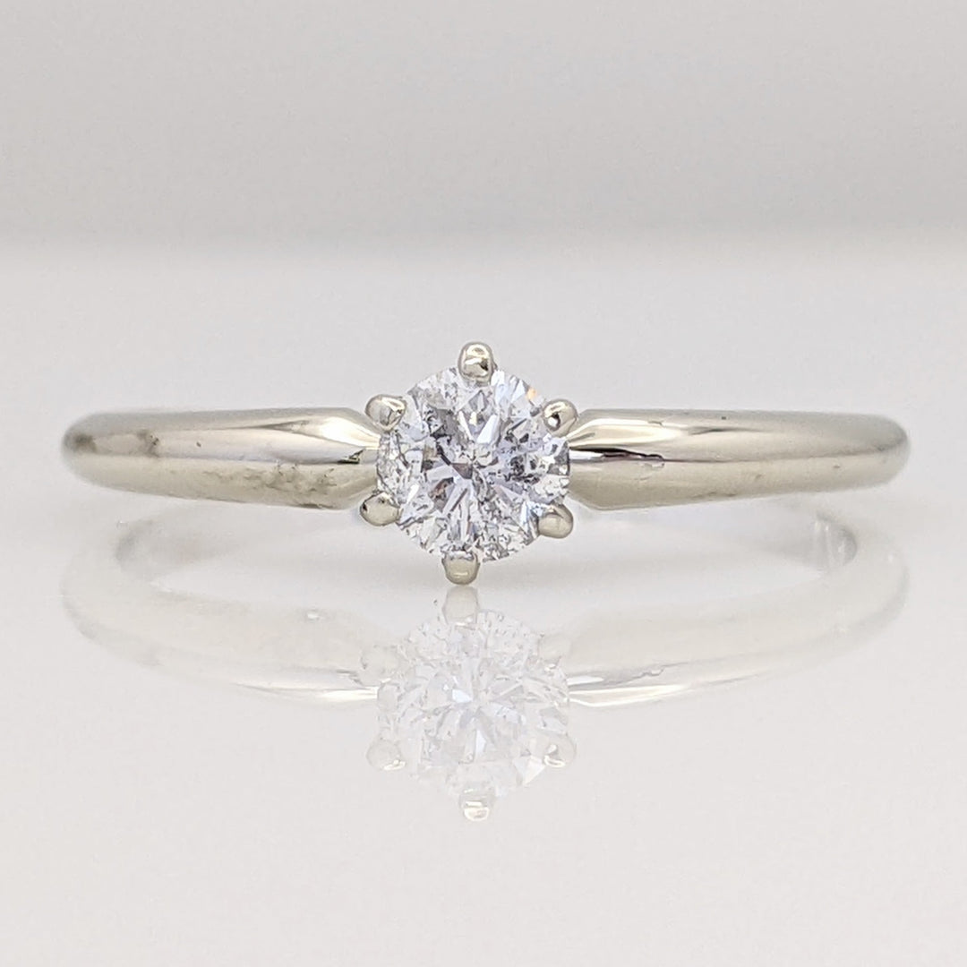 14K WHITE .23 CARAT TOTAL I1 H DIAMOND ROUND ESTATE SOLITAIRE RING 1.6 GRAMS