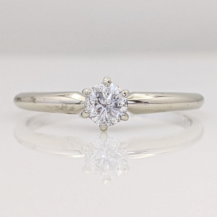 14K WHITE .23 CARAT TOTAL I1 H DIAMOND ROUND ESTATE SOLITAIRE RING 1.6 GRAMS