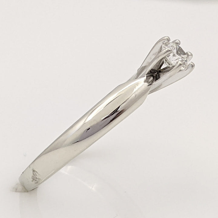 14K WHITE .15 CARAT TOTAL SI1 J DIAMOND ROUND SOLITAIRE ESTATE RING 2.9 GRAMS
