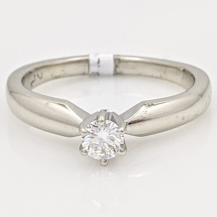 14K WHITE .15 CARAT TOTAL SI1 J DIAMOND ROUND SOLITAIRE ESTATE RING 2.9 GRAMS