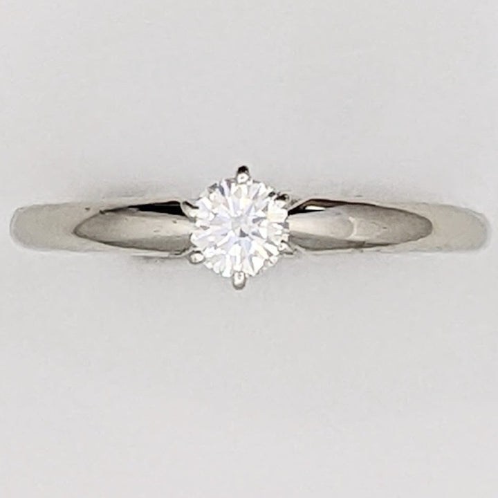 14K WHITE .22 CARAT TOTAL I1 K DIAMOND ROUND 6-PRONG SOLITAIRE ESTATE RING 1.8 GRAMS