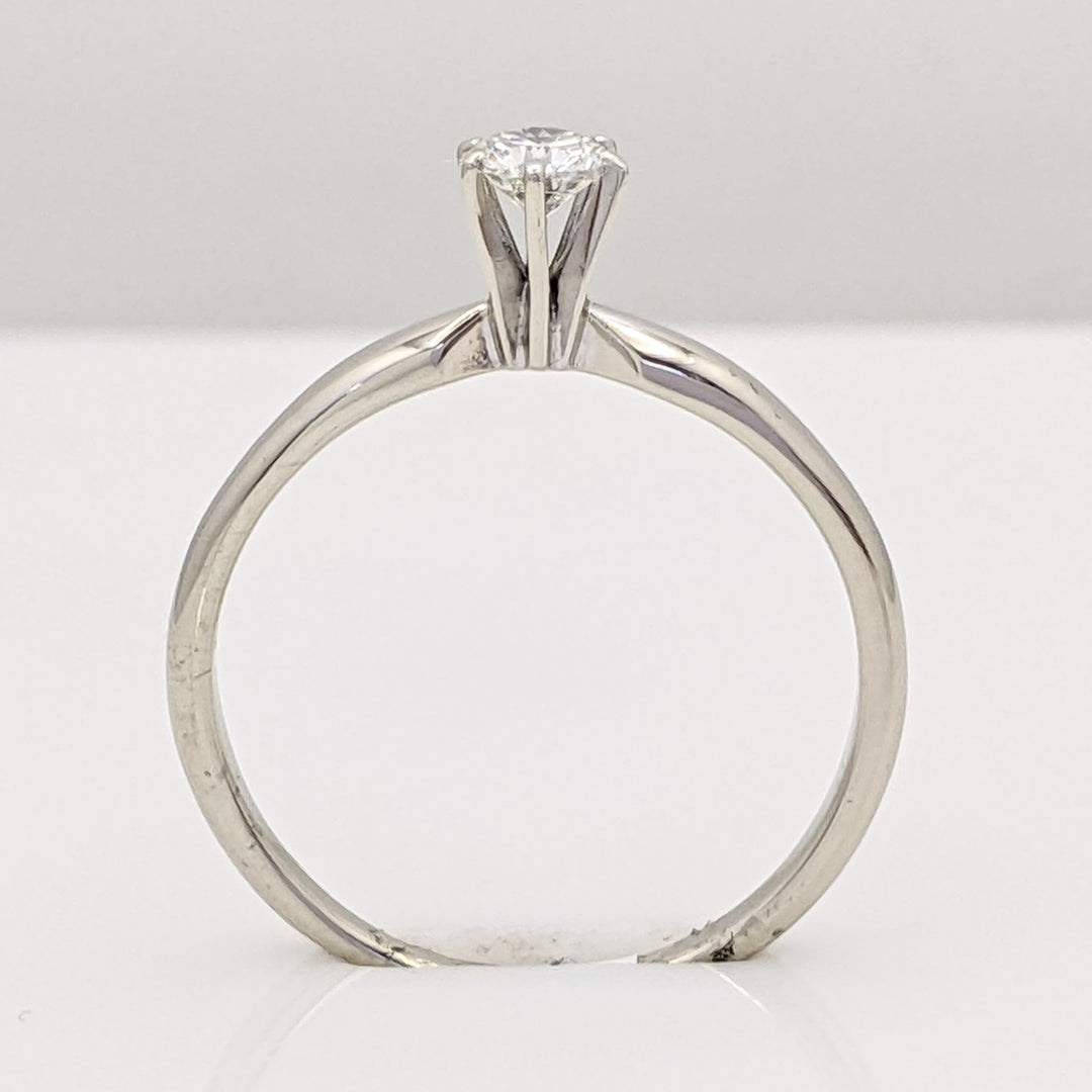 14K WHITE .22 CARAT TOTAL I1 K DIAMOND ROUND 6-PRONG SOLITAIRE ESTATE RING 1.8 GRAMS