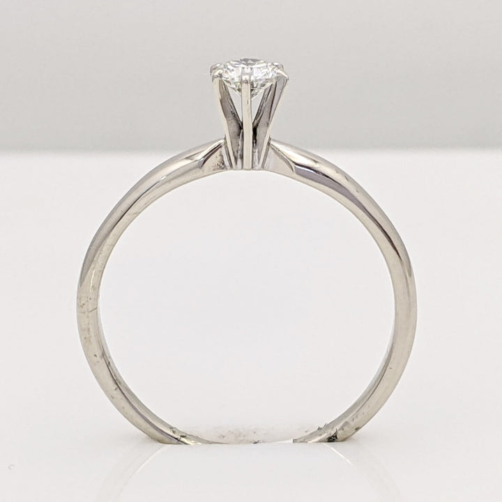 14K WHITE .22 CARAT TOTAL I1 K DIAMOND ROUND 6-PRONG SOLITAIRE ESTATE RING 1.8 GRAMS