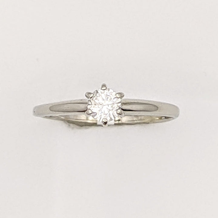 14K WHITE .30 CARAT TOTAL I1 H DIAMOND ROUND SOLITAIRE ESTATE RING 1.6 GRAMS