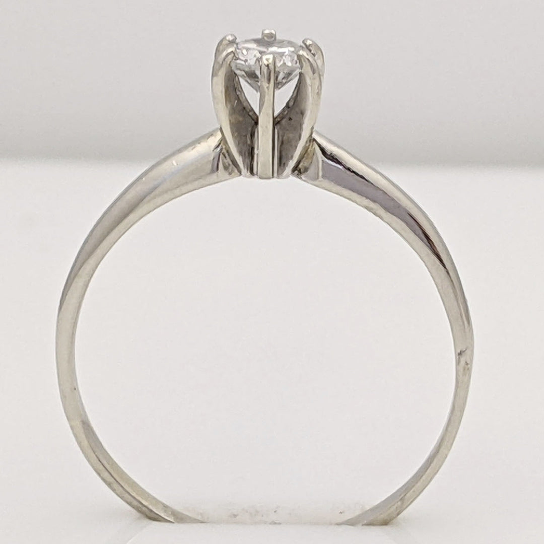 14K WHITE .30 CARAT TOTAL I1 H DIAMOND ROUND SOLITAIRE ESTATE RING 1.6 GRAMS