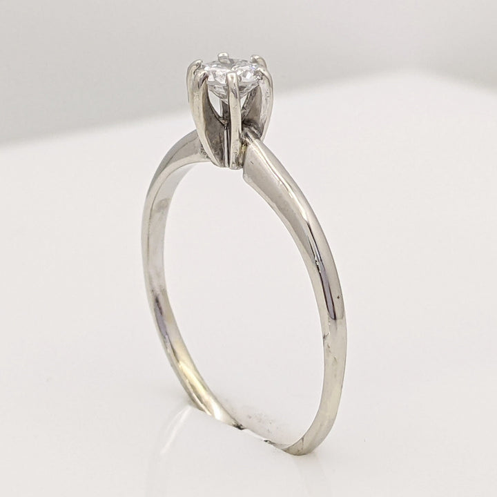 14K WHITE .30 CARAT TOTAL I1 H DIAMOND ROUND SOLITAIRE ESTATE RING 1.6 GRAMS