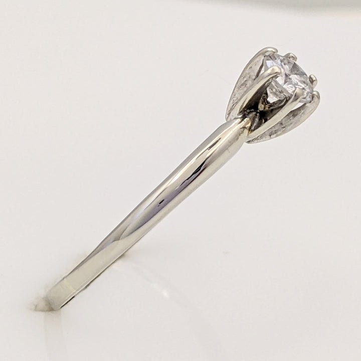 14K WHITE .30 CARAT TOTAL I1 H DIAMOND ROUND SOLITAIRE ESTATE RING 1.6 GRAMS
