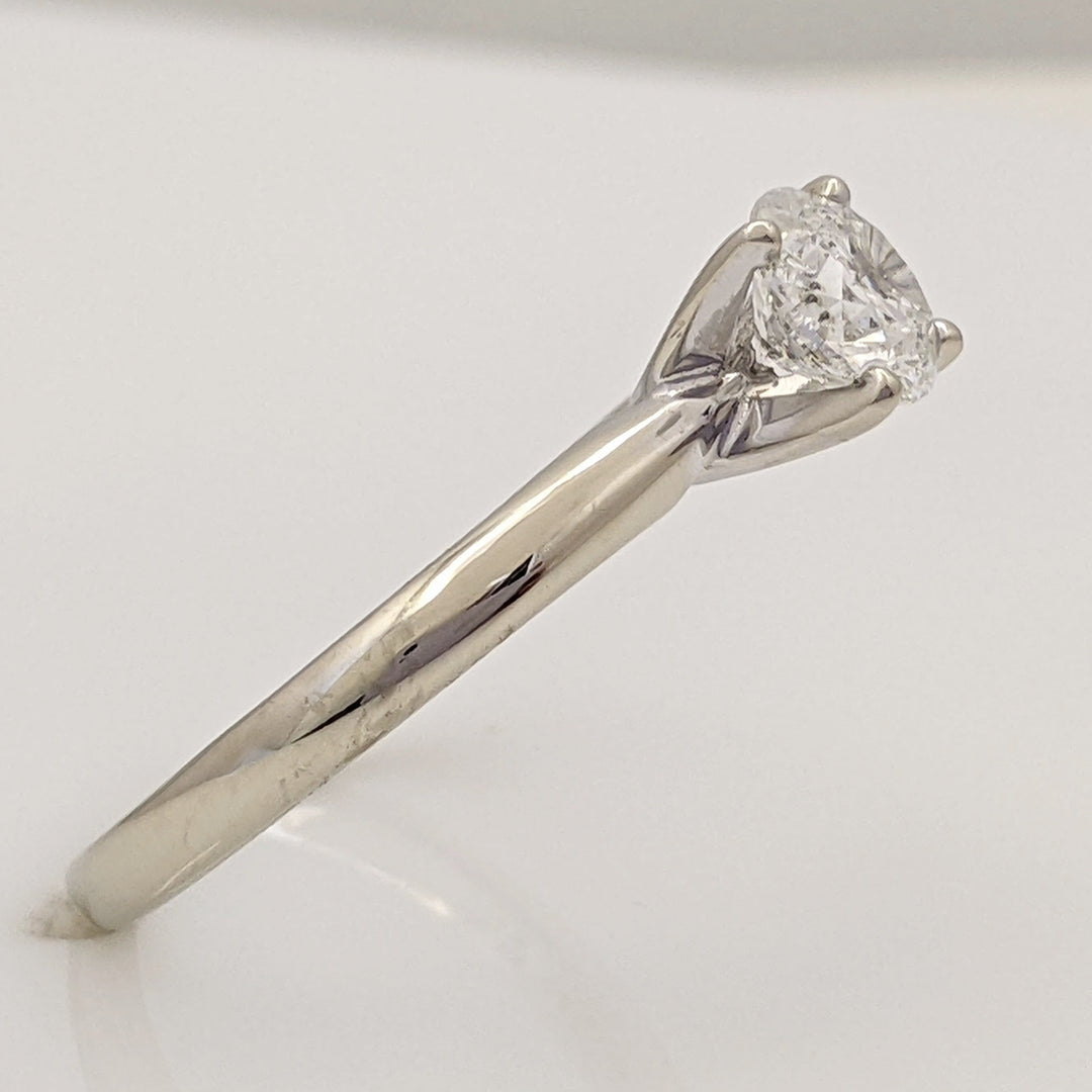 14K WHITE .79 CARAT TOTAL WEIGHT I2 F DIAMOND ROUND SOLITAIRE ESTATE RING 2.3 GRAMS