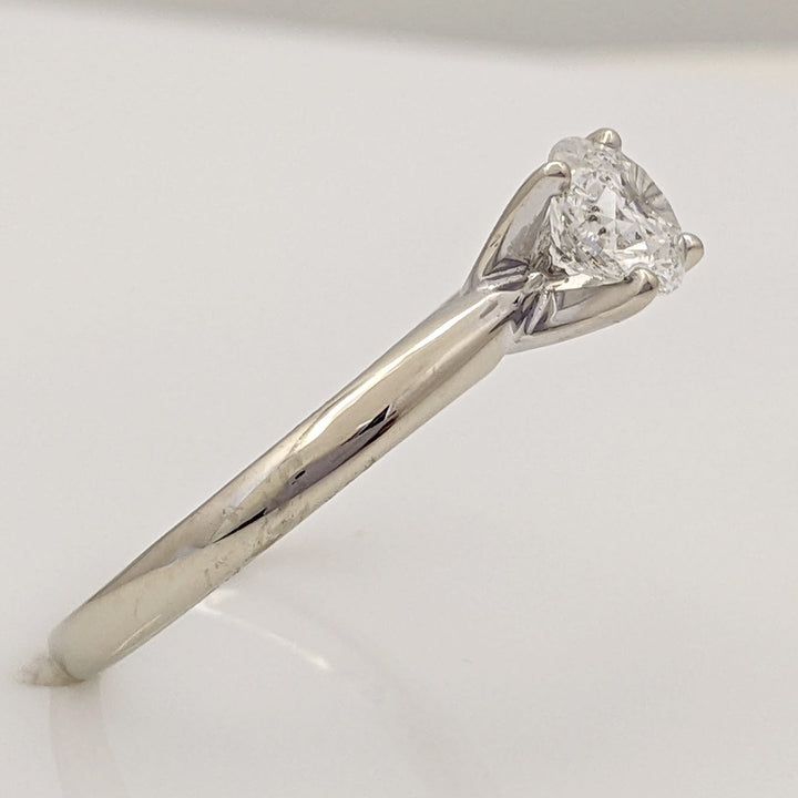 14K WHITE .79 CARAT TOTAL WEIGHT I2 F DIAMOND ROUND SOLITAIRE ESTATE RING 2.3 GRAMS