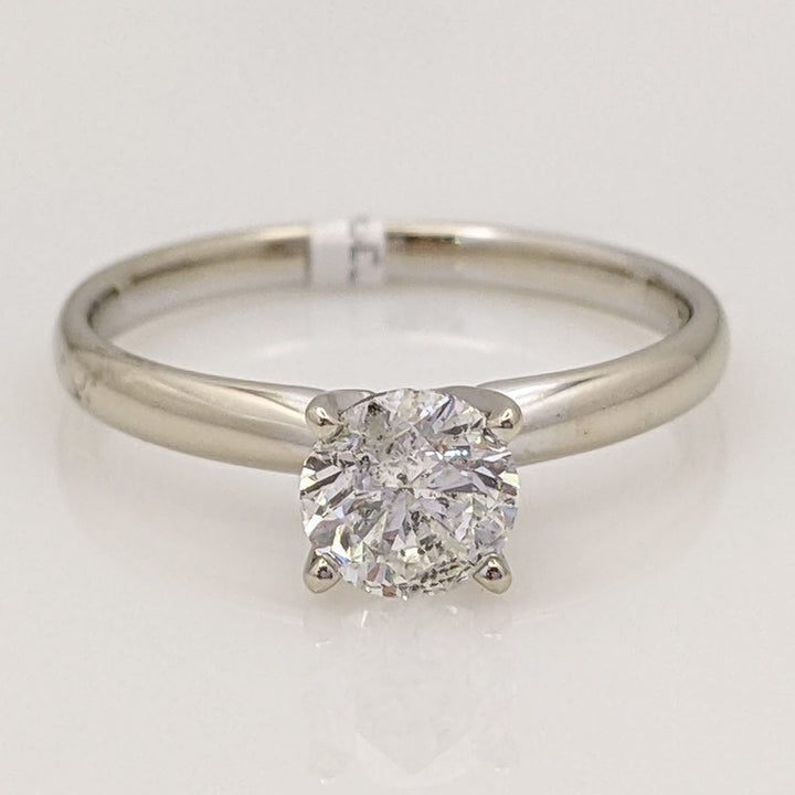 14K WHITE .79 CARAT TOTAL WEIGHT I2 F DIAMOND ROUND SOLITAIRE ESTATE RING 2.3 GRAMS