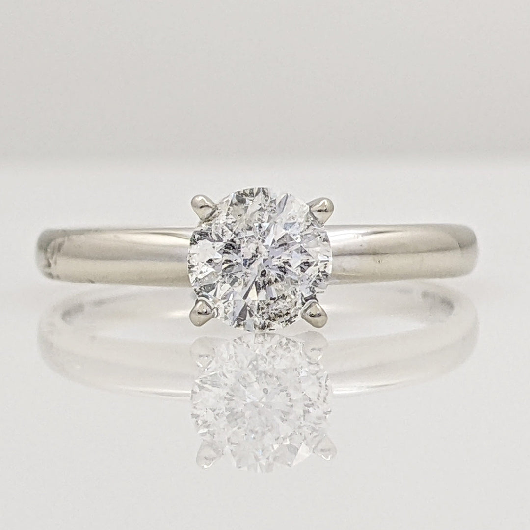 14K WHITE .79 CARAT TOTAL WEIGHT I2 F DIAMOND ROUND SOLITAIRE ESTATE RING 2.3 GRAMS