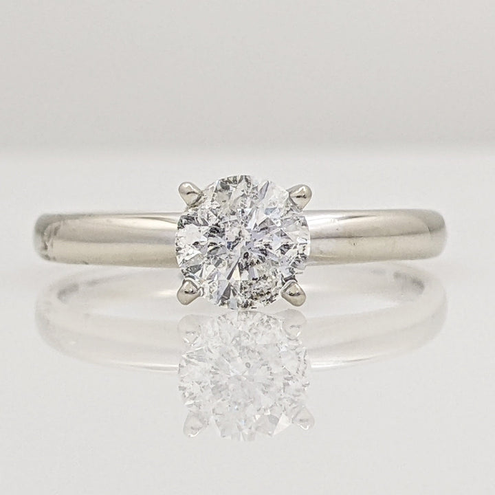 14K WHITE .79 CARAT TOTAL WEIGHT I2 F DIAMOND ROUND SOLITAIRE ESTATE RING 2.3 GRAMS