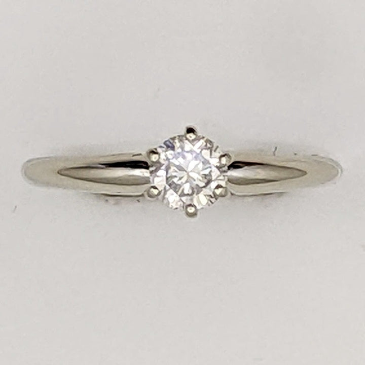 14K WHITE .31 CARAT TOTAL SI2 H DIAMOND ROUND ESTATE SOLITAIRE RING 1.6 GRAMS