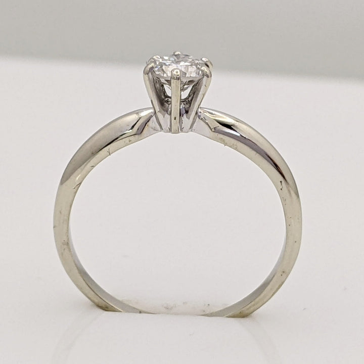 14K WHITE .31 CARAT TOTAL SI2 H DIAMOND ROUND ESTATE SOLITAIRE RING 1.6 GRAMS