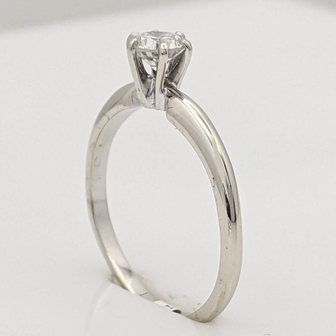 14K WHITE .31 CARAT TOTAL SI2 H DIAMOND ROUND ESTATE SOLITAIRE RING 1.6 GRAMS