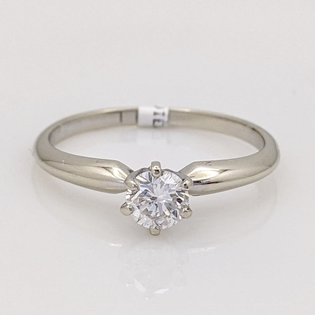 14K WHITE .31 CARAT TOTAL SI2 H DIAMOND ROUND ESTATE SOLITAIRE RING 1.6 GRAMS