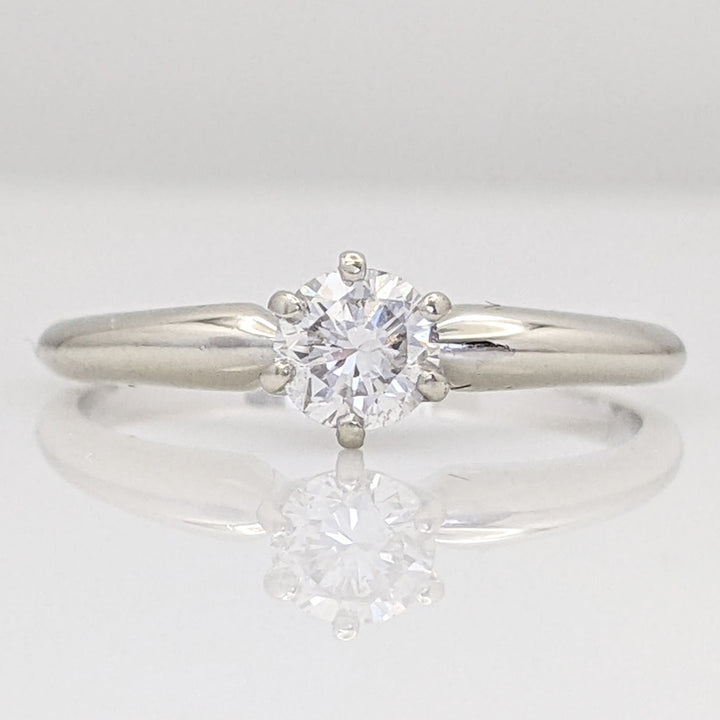 14K WHITE .31 CARAT TOTAL SI2 H DIAMOND ROUND ESTATE SOLITAIRE RING 1.6 GRAMS