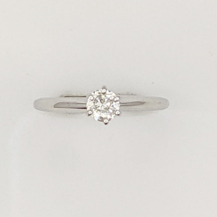 14K WHITE .27 CARAT TOTAL I1 I-J DIAMOND ROUND ESTATE SOLITAIRE RING 2.2 GRAMS