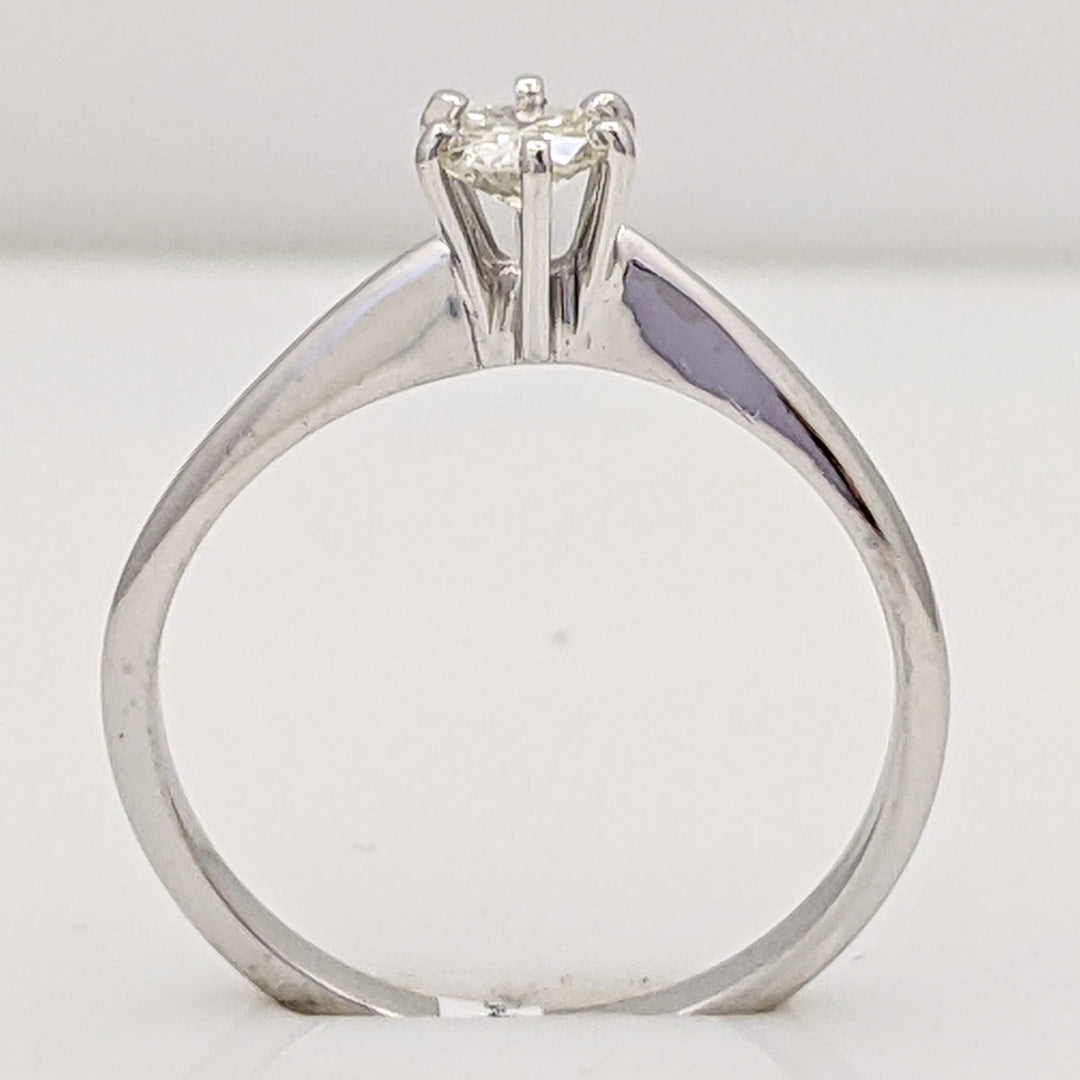 14K WHITE .27 CARAT TOTAL I1 I-J DIAMOND ROUND ESTATE SOLITAIRE RING 2.2 GRAMS