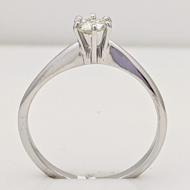 14K WHITE .27 CARAT TOTAL I1 I-J DIAMOND ROUND ESTATE SOLITAIRE RING 2.2 GRAMS