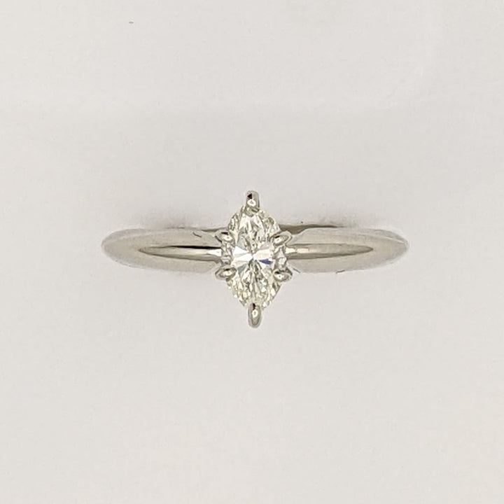 14K WHITE .35 CARAT TOTAL SI1 K DIAMOND MARQUISE SOLITAIRE ESTATE RING 2.0G