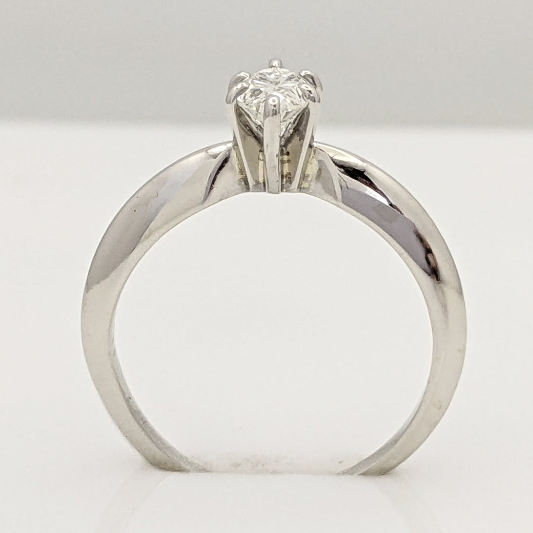14K WHITE .35 CARAT TOTAL SI1 K DIAMOND MARQUISE SOLITAIRE ESTATE RING 2.0G