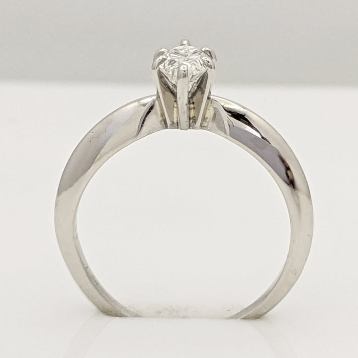 14K WHITE .35 CARAT TOTAL SI1 K DIAMOND MARQUISE SOLITAIRE ESTATE RING 2.0G