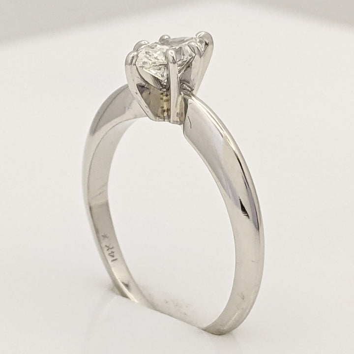 14K WHITE .35 CARAT TOTAL SI1 K DIAMOND MARQUISE SOLITAIRE ESTATE RING 2.0G