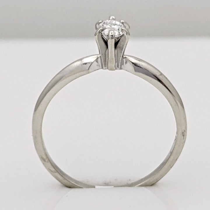 14K WHITE .25 CARAT TOTAL SI1 G DIAMOND MARQUISE SOLITAIRE ESTATE RING 1.7 GRAMS
