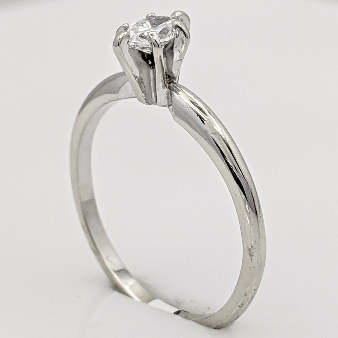14K WHITE .25 CARAT TOTAL SI1 G DIAMOND MARQUISE SOLITAIRE ESTATE RING 1.7 GRAMS