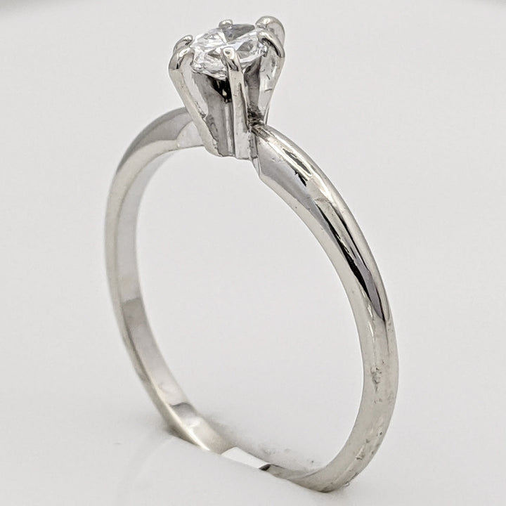 14K WHITE .25 CARAT TOTAL SI1 G DIAMOND MARQUISE SOLITAIRE ESTATE RING 1.7 GRAMS