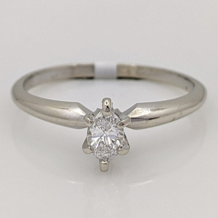 14K WHITE .25 CARAT TOTAL SI1 G DIAMOND MARQUISE SOLITAIRE ESTATE RING 1.7 GRAMS