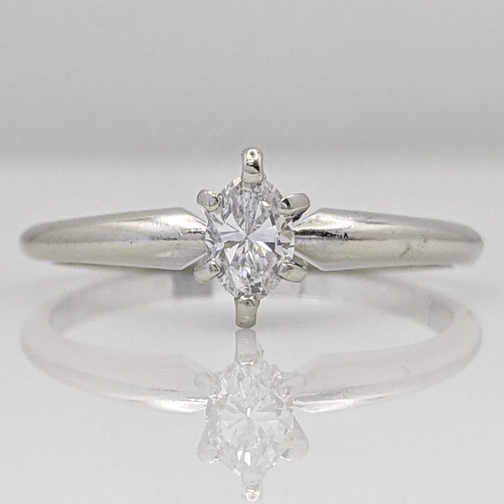14K WHITE .25 CARAT TOTAL SI1 G DIAMOND MARQUISE SOLITAIRE ESTATE RING 1.7 GRAMS
