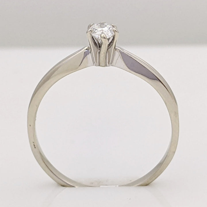 14K WHITE .20 CARAT TOTAL SI2 G DIAMOND PEAR SOLITAIRE ESTATE RING 1.7 GRAMS