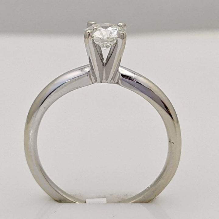 14K WHITE .37 CARAT TOTAL I1 H DIAMOND ROUND SOLITAIRE ESTATE RING 1.9 GRAMS