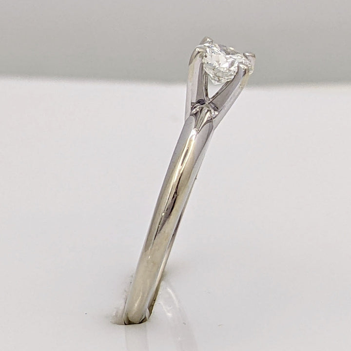 14K WHITE .37 CARAT TOTAL I1 H DIAMOND ROUND SOLITAIRE ESTATE RING 1.9 GRAMS