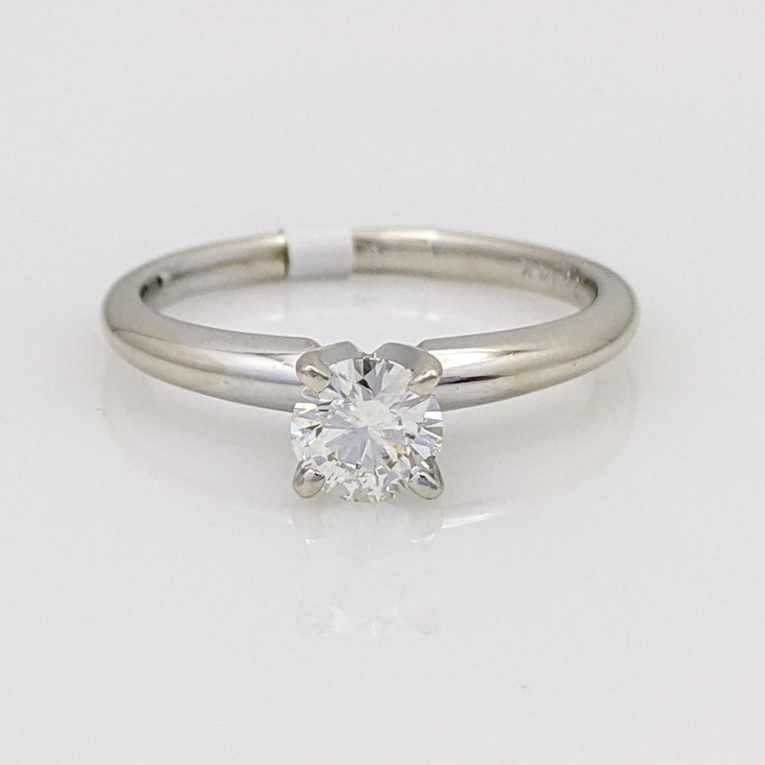 14K WHITE .37 CARAT TOTAL I1 H DIAMOND ROUND SOLITAIRE ESTATE RING 1.9 GRAMS