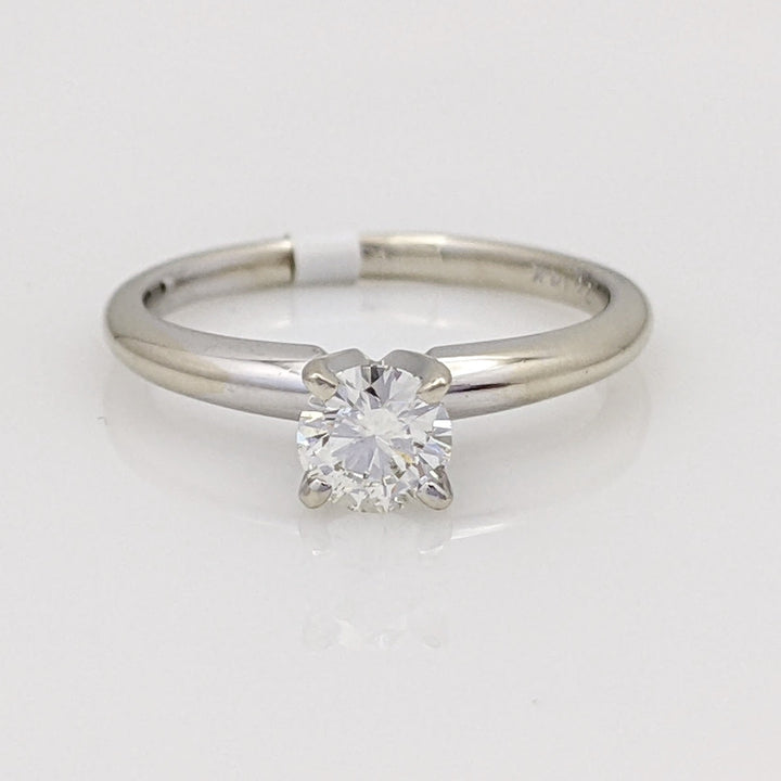 14K WHITE .37 CARAT TOTAL I1 H DIAMOND ROUND SOLITAIRE ESTATE RING 1.9 GRAMS