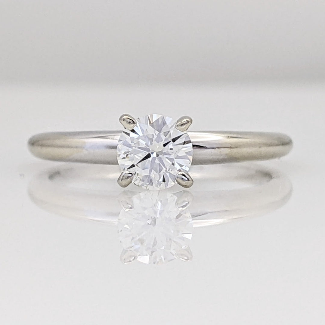 14K WHITE .37 CARAT TOTAL I1 H DIAMOND ROUND SOLITAIRE ESTATE RING 1.9 GRAMS
