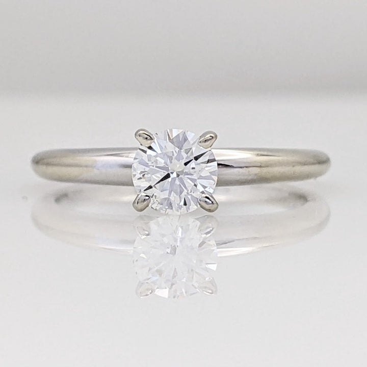 14K WHITE .37 CARAT TOTAL I1 H DIAMOND ROUND SOLITAIRE ESTATE RING 1.9 GRAMS