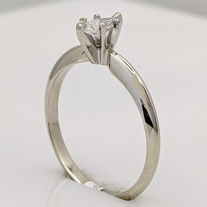 14K WHITE .26 CARAT TOTAL SI2 I DIAMOND MARQUISE SOLITAIRE ESTATE RING 1.9 GRAMS