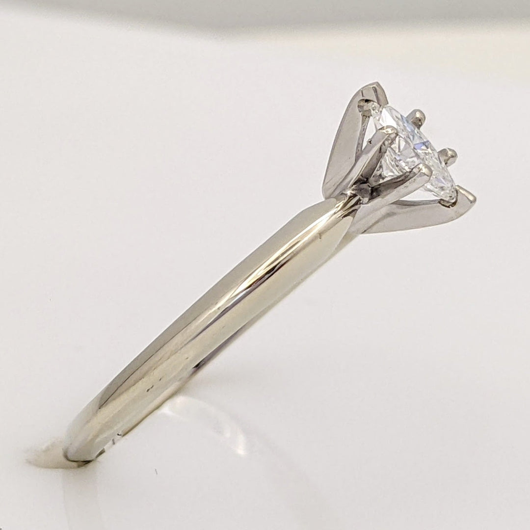 14K WHITE .26 CARAT TOTAL SI2 I DIAMOND MARQUISE SOLITAIRE ESTATE RING 1.9 GRAMS