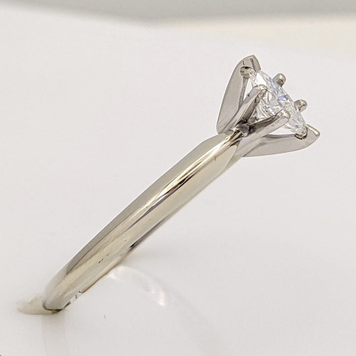 14K WHITE .26 CARAT TOTAL SI2 I DIAMOND MARQUISE SOLITAIRE ESTATE RING 1.9 GRAMS