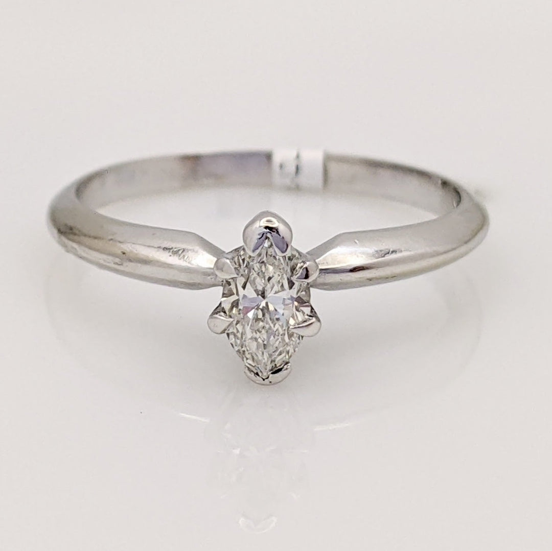 14K WHITE .25 CARAT TOTAL VS1 G DIAMOND MARQUISE ESTATE RING 2.0 GRAMS