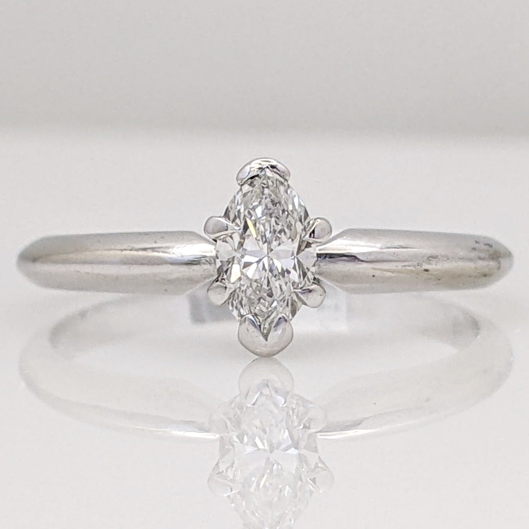 14K WHITE .25 CARAT TOTAL VS1 G DIAMOND MARQUISE ESTATE RING 2.0 GRAMS